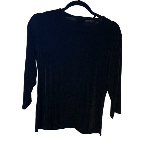 West End Petite Womens Large P 3/4 Sleeve slinky top shirt Pullover layered lagi - Picture 3 of 3